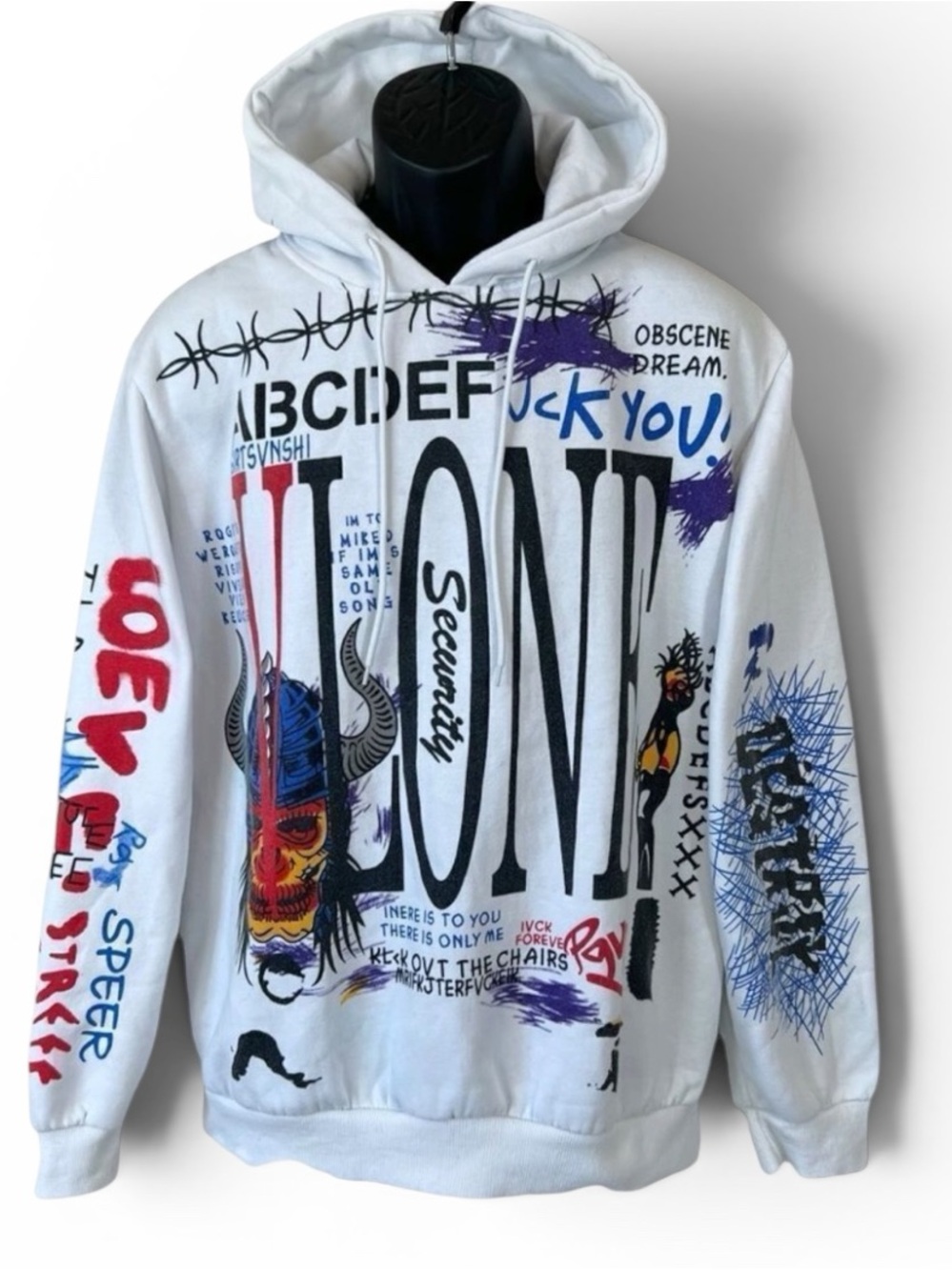 VLONE Obscene Dream ABCDEF Graffiti Print Hoodie